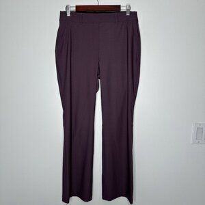 Spanx Sunshine Solutions Pull On Pants Sz‎ L Tall Kick Flare Wine